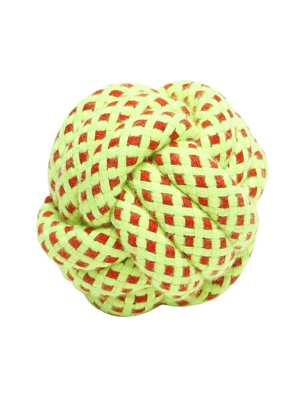 Teakwood Leathers Wiggle Twiddle Pink Cotton Ball Shaped Dog Rope Toy Cotton Ball For Dog