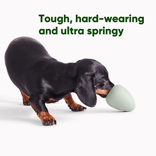 Beco Natural Rubber Bouncy, Chewy & Fillable Boredom Buster Dog Toy, Rolls & Wobbles Stuff with Multiple Fillable Holes, Blue