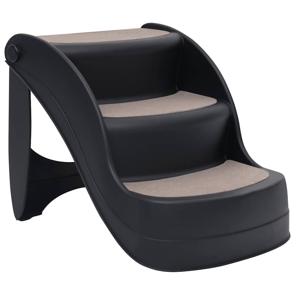 vidaXL Folding 3-Step Dog Stairs - Lightweight, Portable, and Foldable - Non-Skid Steps for Small to Large Pets - Stylish and Pr