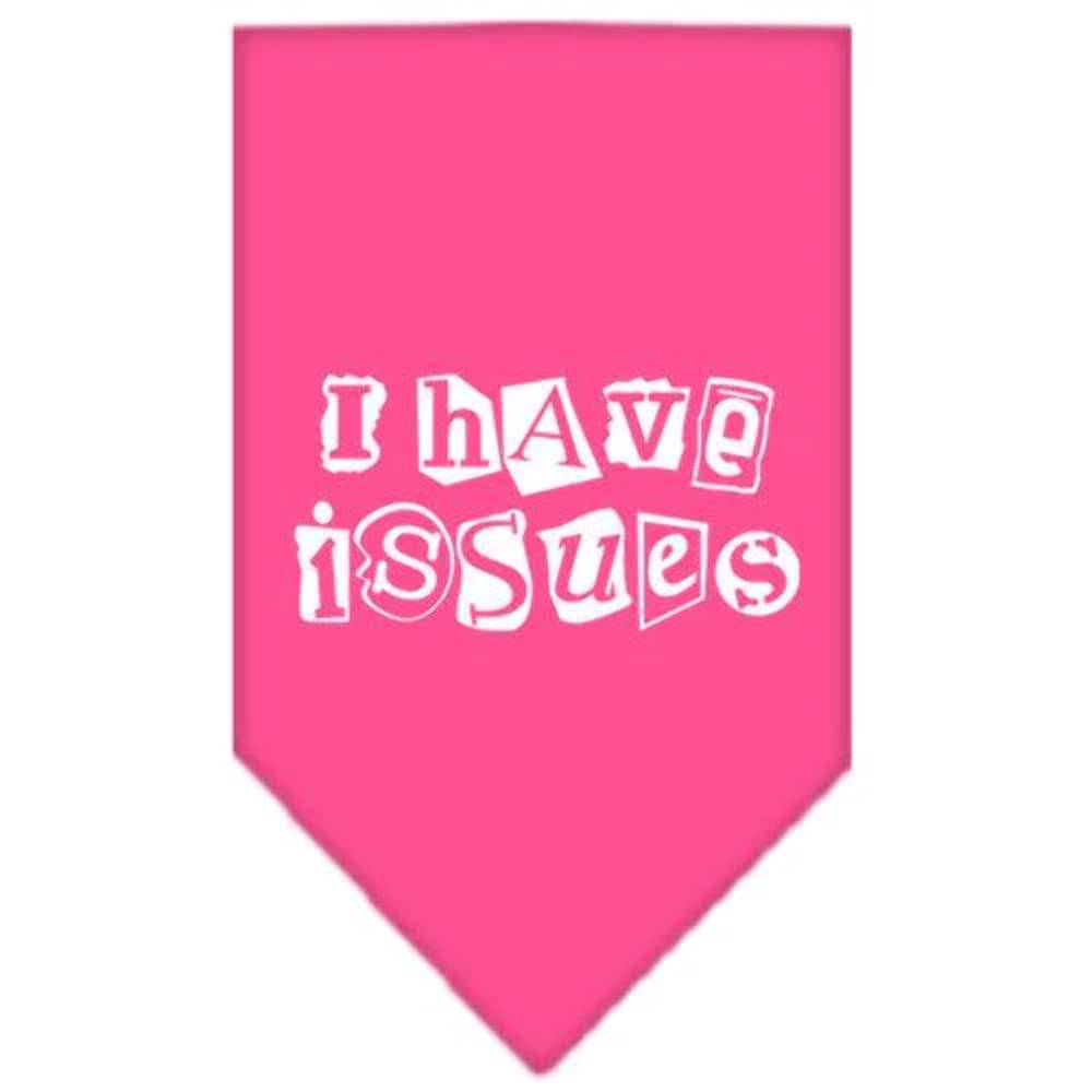Mirage Pet Products I Have Issues Screen Print Bandana for Pets, Large, Light Pink