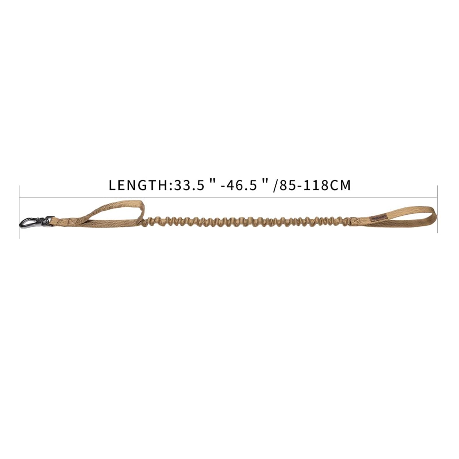 Excellent Elite Spanker Military Bungee Dog Leash Elastic Leads Rope With 2 Padded Control Handle For Medium And Small Dogs (Coyote Brown)