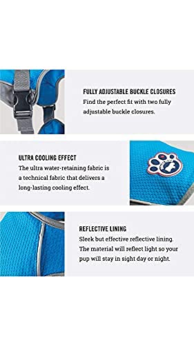 Canada Pooch Dog Cooling Vest - Evaporative Cooling Vest For Dogs With Breathable Mesh Material & Reflective Lining, Adjustable Dog Cooling Vest Great For Dogs 10 (9-11' Back Length), Tie Dye