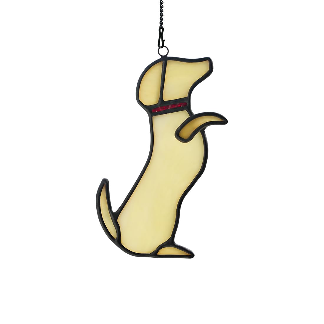 Boxcasa Dog Memorial Gifts Stained Glass Suncatcher,Unique Yellow Dog Themed Stained Glass Window Hanging,Loss Of Dog Sympathy G