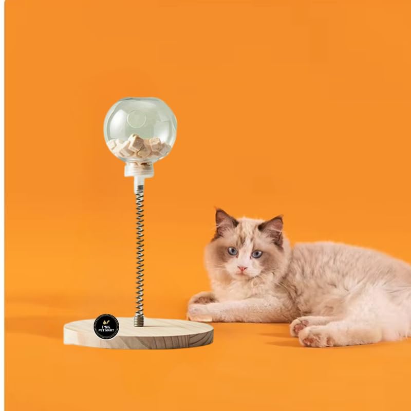 Psk Pet Mart Cat Treat Spring Dispenser,Cat Toy Tumbler Treat Balls | Cat Toys For Indoor Cats Interactive Ball Tumbler Treats T