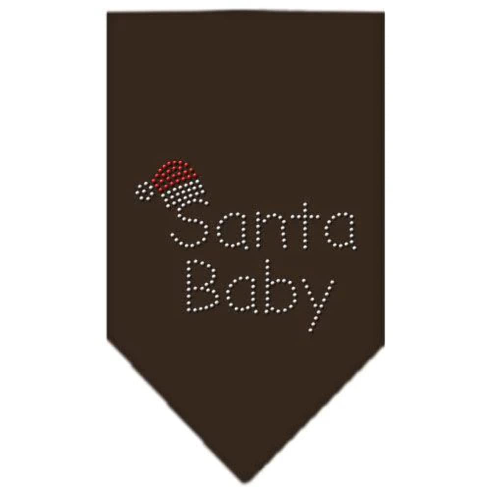 Christmas Pet and Dog Bandana Rhinestone, Santa Baby Purple Small