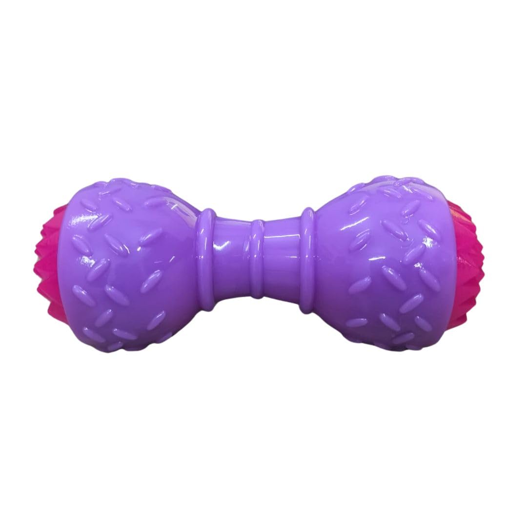 Pet Fun Tpr Led Dumble Toy For Dogs  Interactive LightUp & Squeaky Chew Toy For Dog & Cats