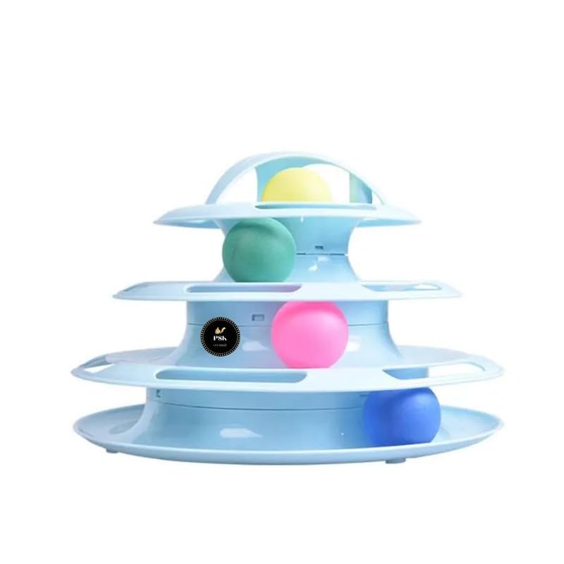 Psk Pet Mart Cat Roller Toy 4 Layers  More Fun With Upgraded Catnip Ball Flashing Ball And Plush Mouse Toy Wand Interactive For