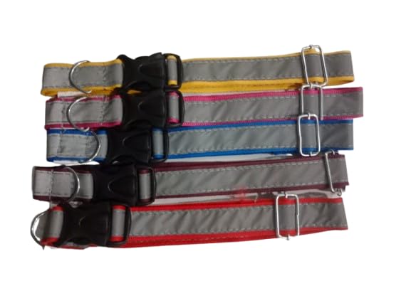 Forever99 Pet Shop Reflective 5 Pcs Dog Collar  Feautures With Adjustable & Durable | Nylon Dog Belt Reflective Strip For Dogs 