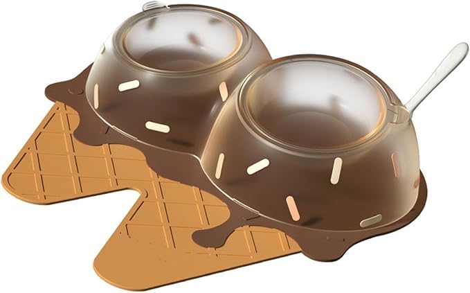 Levgry Plastic Cat Dog Bowl Tilt High Foot Neck Protection Cat Bowl Double Bowl Drinking Pet Supplies Pet Bowl NoSpill Pet Wate