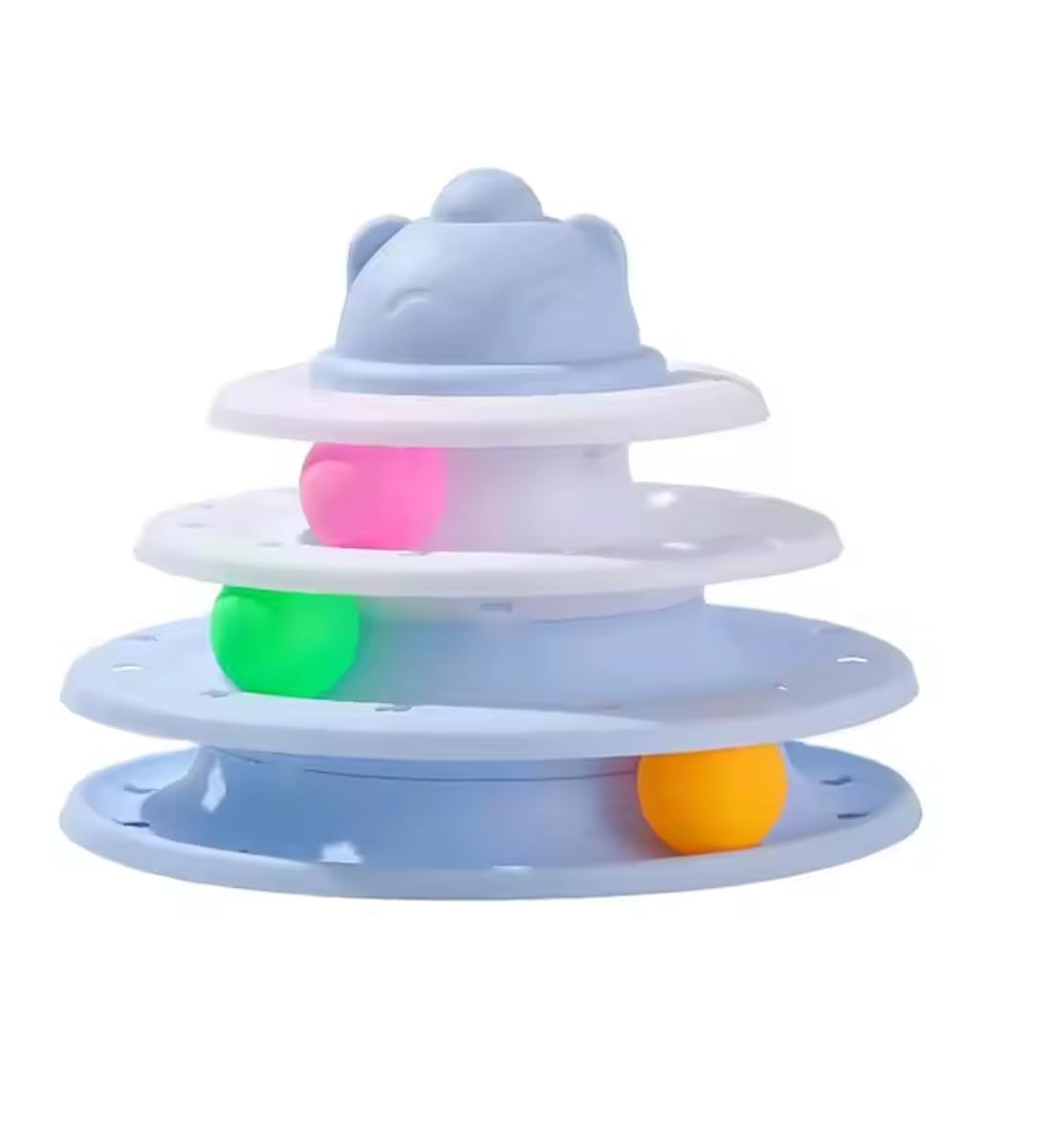 Psk Pet Mart Roller Kitten Toys 3 Level Tower Interactive Cat Ball Toy For Indoor Cats With Six Colorful Balls Exerciser Game & 