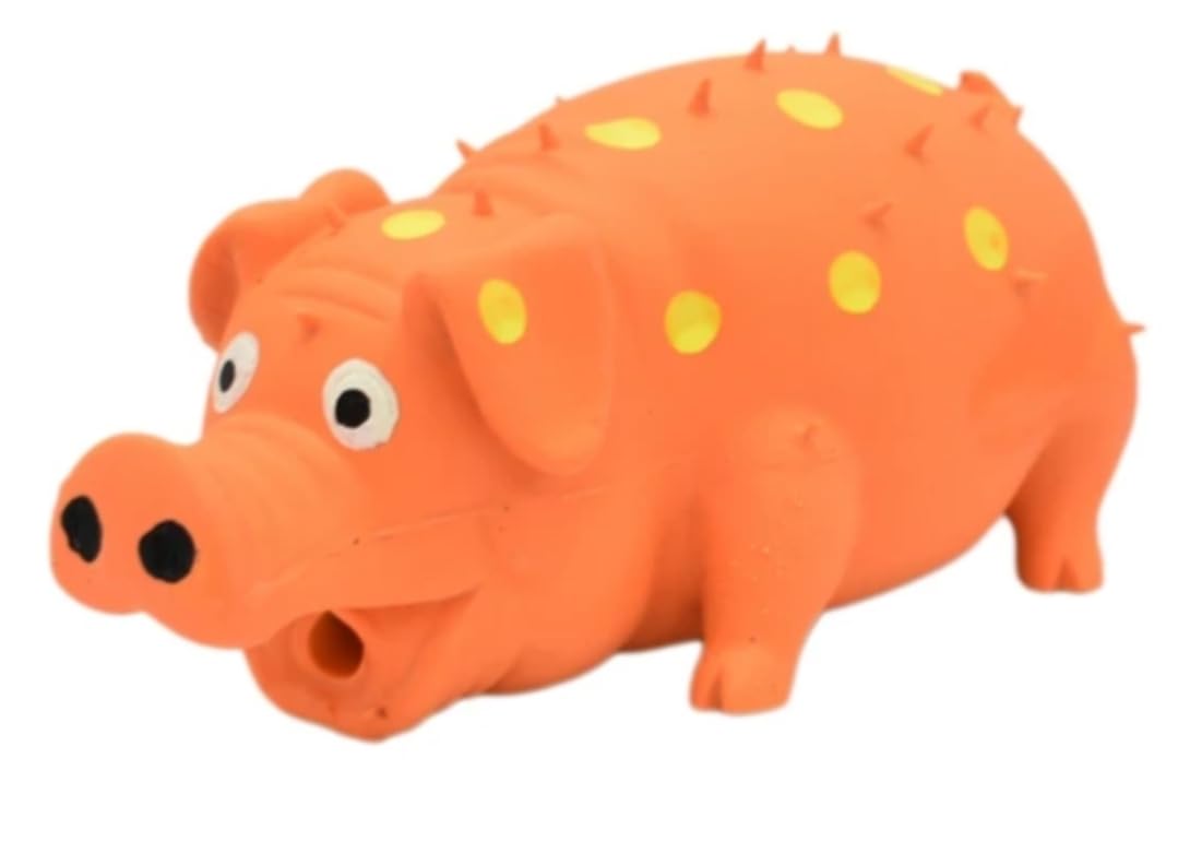 Pnm Pet Dog Squeaky Shrilling Pig Toy For Dogs & Puppies  Orange
