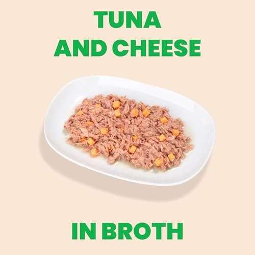 almo nature HQS Natural Wet Cat Food Tuna and Cheese in Broth, Grain-Free, 5.29 oz ((Pack of 24))