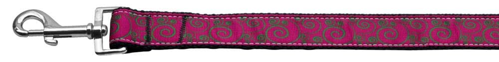 Pet Dog and Cat Nylon Collar or Leash, "Pink & Lime Swirly" 5/8" w x 6 ft. leash