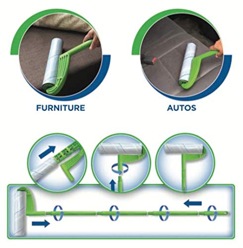 Leo cleaning Roller with extendable Handle Plus 3 Refills. Total 175 Sheets Pets Hair Remover & Household cleaning great for Dog