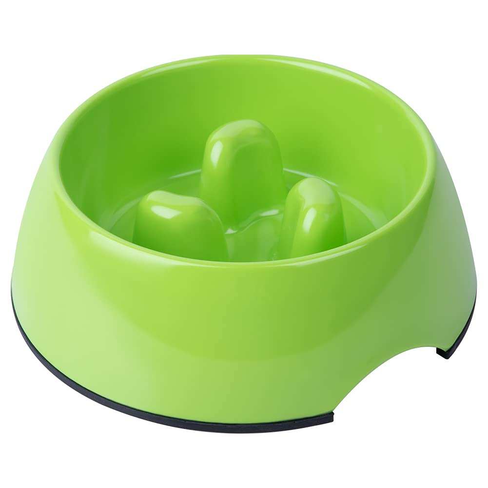 Super Design Slow Feeder Dog Bowl, Melamine, 1.5 Cup, Green, 8.6 x 8.4 x 2.7 in, 1.39 Pounds