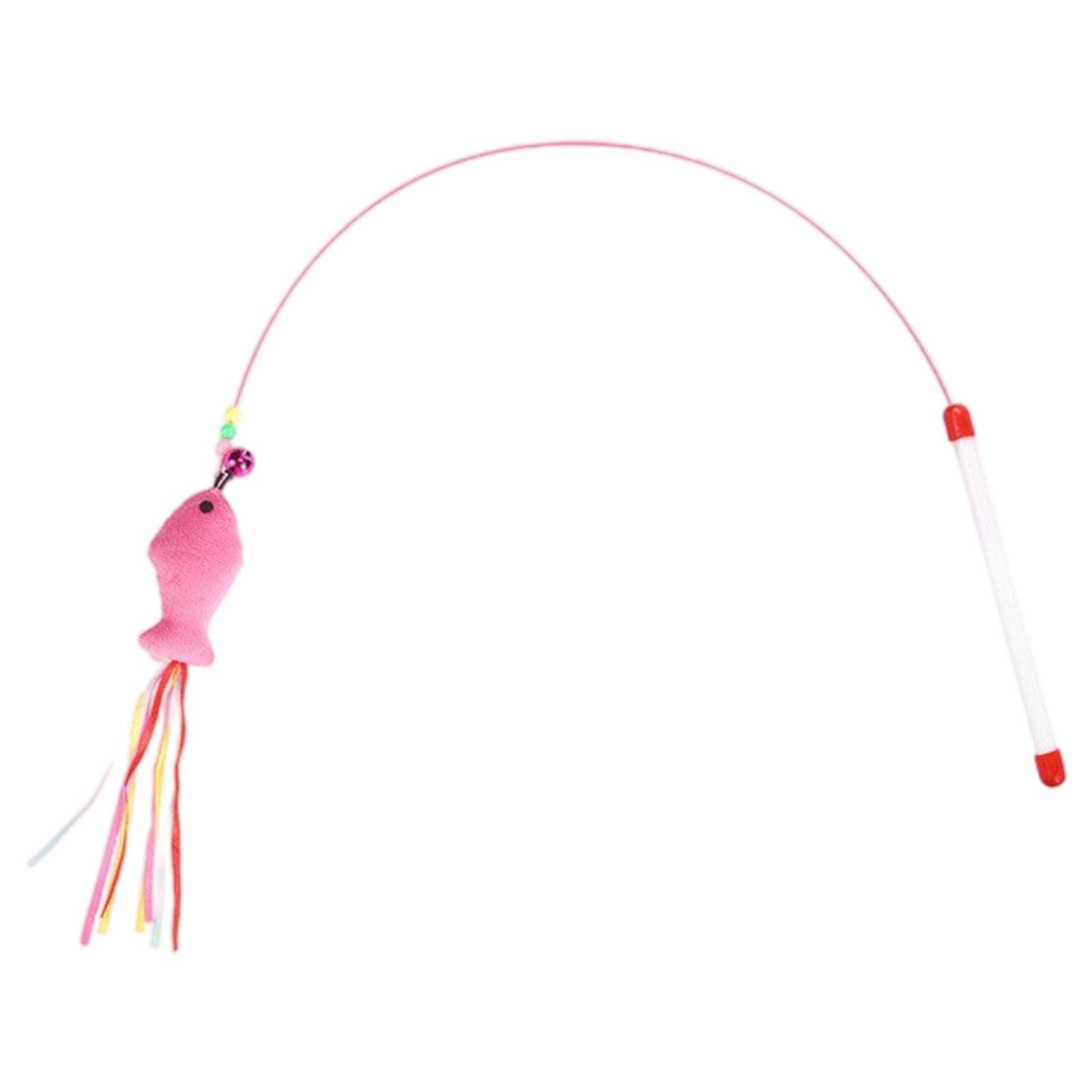 Enakshi Cat Wand Stick Toy Wire Teaser Interactive Play Toy With Bell Chaser Fish| Pet Supplies|Cat Supplies|Toys