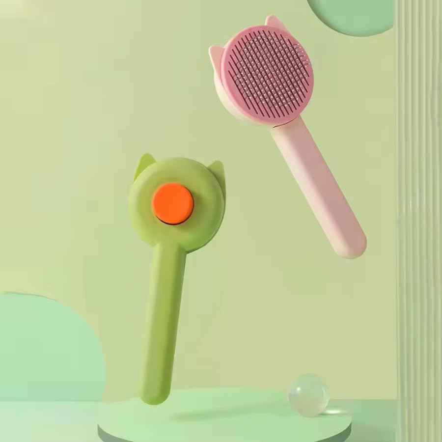 Psk Pet Mart Cat/Dog Brush,Cat Grooming Brush For Shedding Cat Comb Pet Brush, Cat Hair Brush With Cleaning Button, Cat Brush Fo