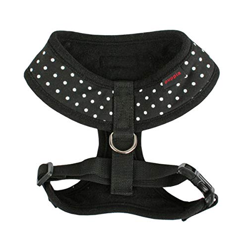 Puppia Dotty Dog Harness Over-The-Head No Pull No Choke Walking Training Adjustable For Small & Medium Dog, Small, Black