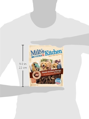 Milos Kitchen Homestyle Dog Treats, Steak Grillers, 10 Ounce, High Protein, No Artifical Flavors