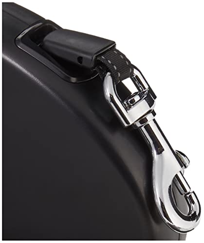 Amazon Basics Retractable Pet Leash for Dogs under 44 lbs, Medium 16ft, Black, Durable Nylon, Model RDL-M16