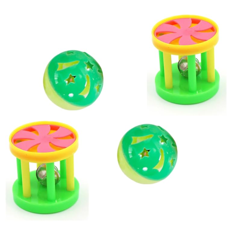 Dog Trust Plastic Ball Cat Toy With Bell Ring Playing Chew Toy Plastic Ball Interactive Training Toys Pet Cat For Cat Rattle Bal