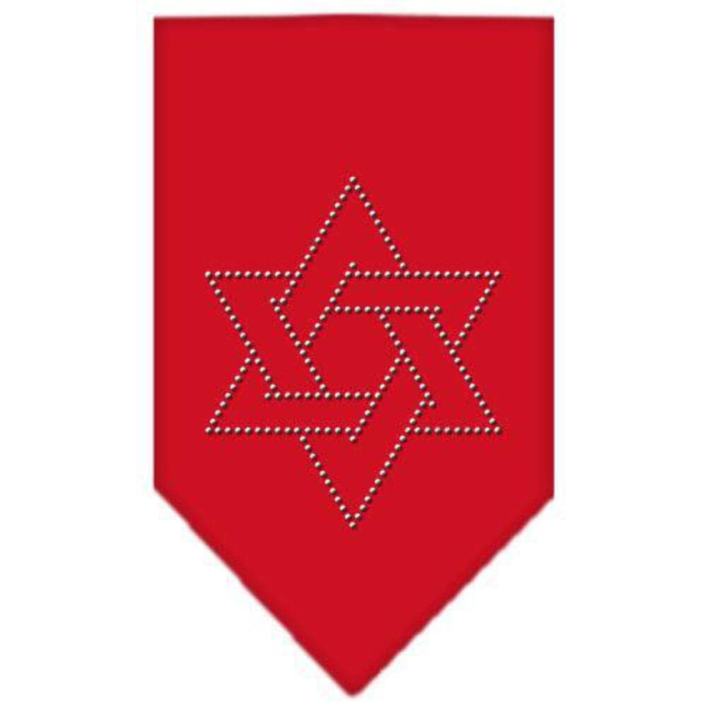Mirage Pet Products Star of David Rhinestone Bandana, Small, Red