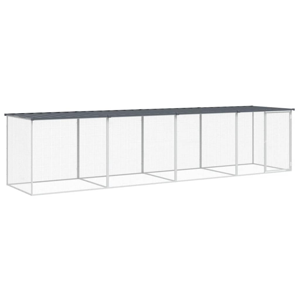 vidaXL Chicken Cage with Roof Anthracite 158.7x38.6x35.4 Galvanized Steel