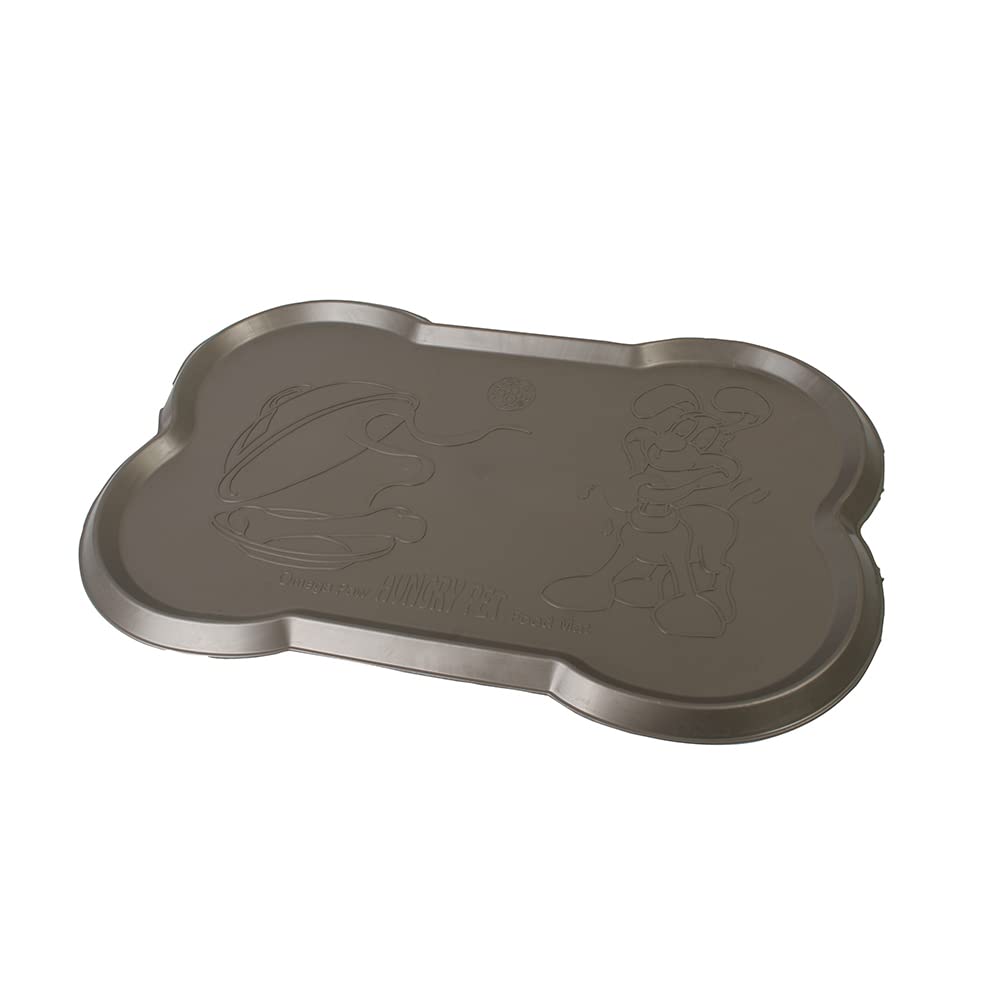Omega Paw Bone Mat - Pearilized Pebble, Rubberized Plastic, Brown, One Size