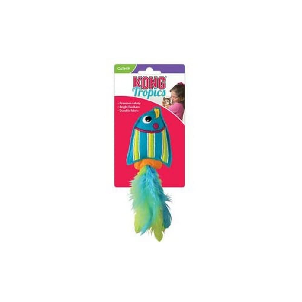 Kong Tropics Fish Cat Interactive Toy With Kong Premium Catnip, Blue