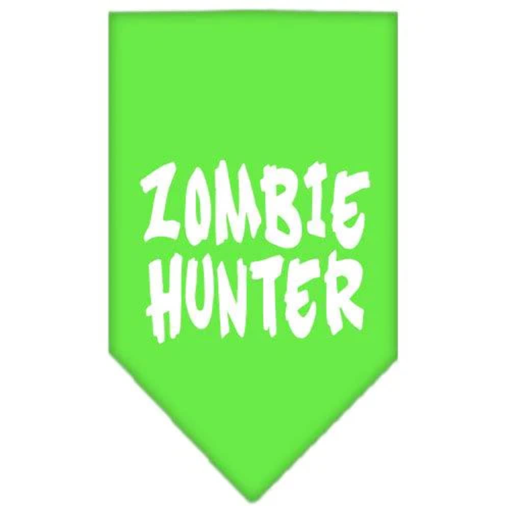 Halloween Pet and Dog Bandana Screen Printed, "Zombie Hunter" Bright Pink Small