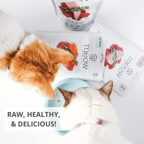 The New Zealand Natural Pet Food Co Meow Freeze Dried Cat Food - Lamb & Hoki Recipe, High Protein Treats, Meals & Toppers, Dry C