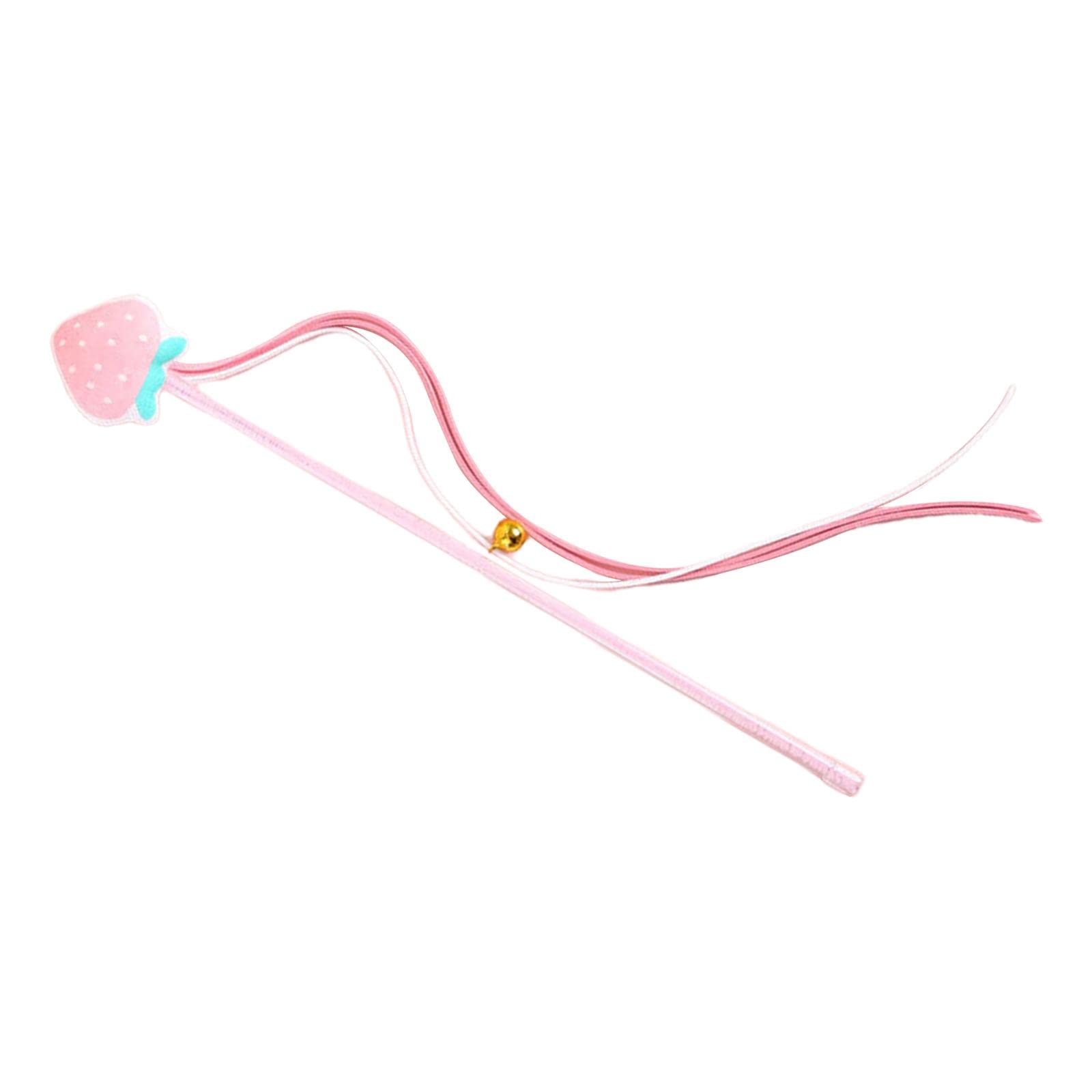 Atorse Cat Teaser Wand Interactive Kitten Toy Indoor With Bell Chewing Toy Catcher Strawberry