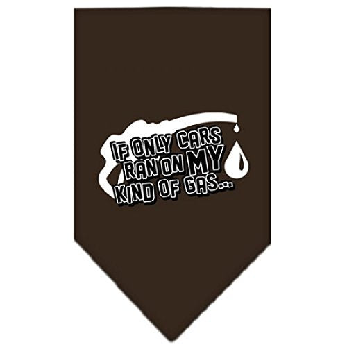 Pet and Dog Bandana Screen Printed, If Only Cars Ran On My Kind of Gas Cocoa Large