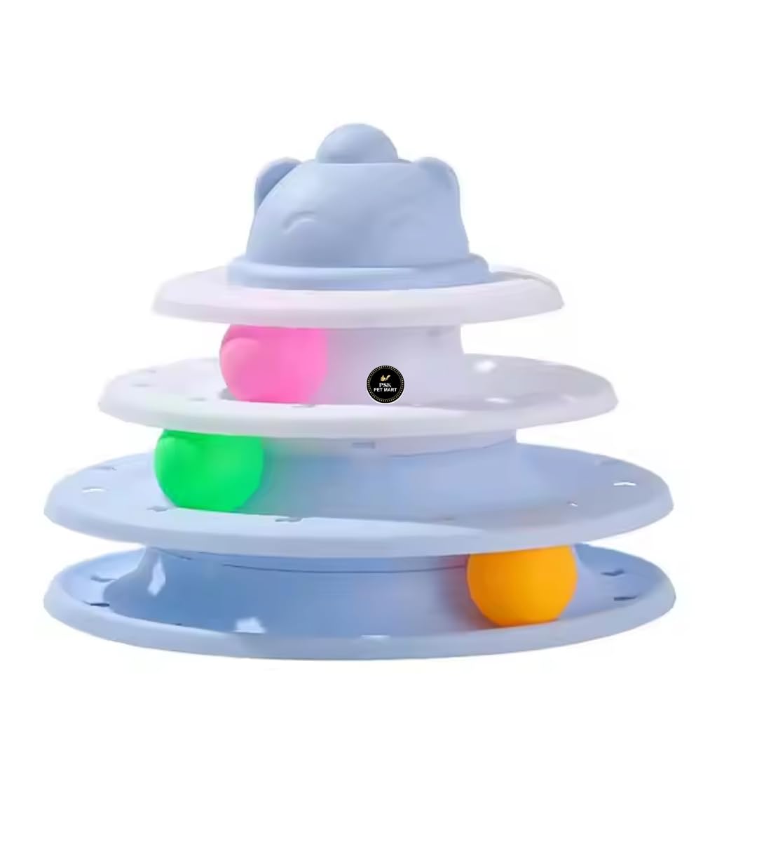 Psk Pet Mart Multi Layer Interactive Pet Puzzle Toy With Rolling Balls  3 Layer Tower Toy For Cats, Kittens, And Small Pets To 