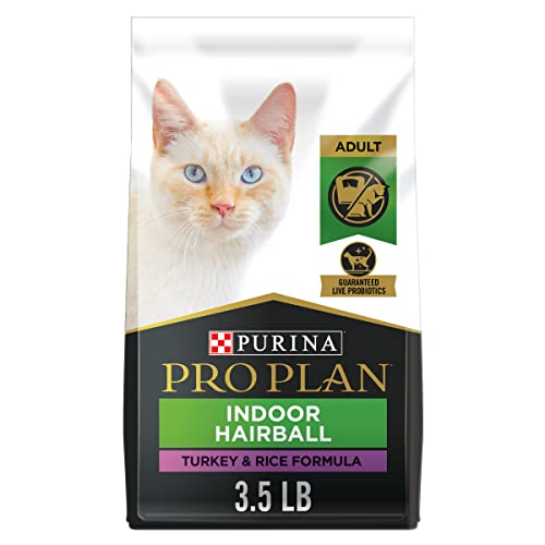 Purina Pro Plan Hairball Management, Indoor Cat Food, Turkey and Rice Formula - 3.5 lb. Bag