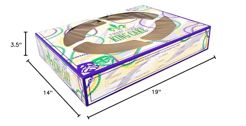 Southern Champion Tray King Cake Bakery Box, 19"x14"x3.5", Clay Coated Kraft, Green/Purple, Model 2488, Case of 50