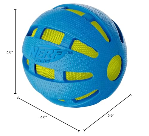 Nerf Dog 3.8In Tpr Squeak And Crunch Ball - Blue
