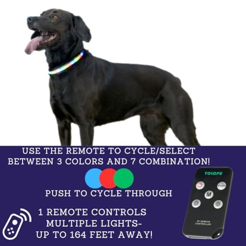 Led Dog Collar, Usb Rechargeable Light Up Dog Collar Lights, Light Up Glowing Waterproof With Remote Collars For Dogs