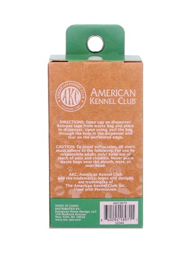 American Kennel Club Dog Poop Bags - Leak Proof Pet Waste Bags - Typography - Lavender Scent - 120 Bags - 8 Rolls