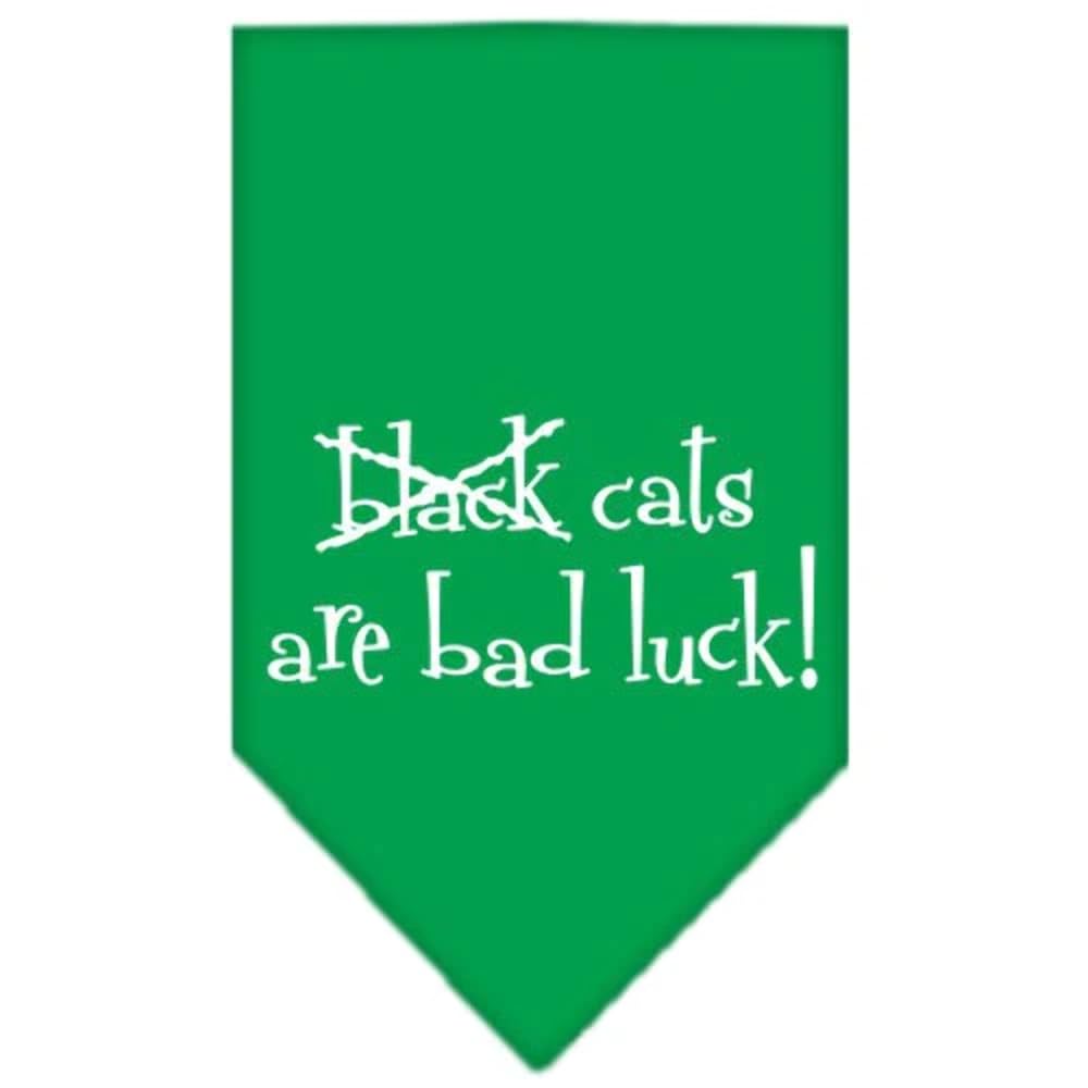 Halloween Pet and Dog Bandana Screen Printed, "Black Cats are Bad Luck" Black Small