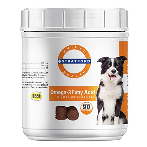 Stratford Pharmaceuticals EZ Chew Omega 3 Fatty Acid Soft Chew Max Strength - Dog Omega 3 Supplement - Soft Chew Treats with Fis