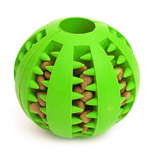 Youstylo Dog Ball Toys For Pet Tooth Cleaning/Chewing/Playing, Iq Treat Ball Food Dispensing Toy NonToxic Soft Rubber Ball, Sma