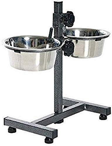 Woofy Stainless Steel Double Diner Food Bowl Stand For Dog (Large).