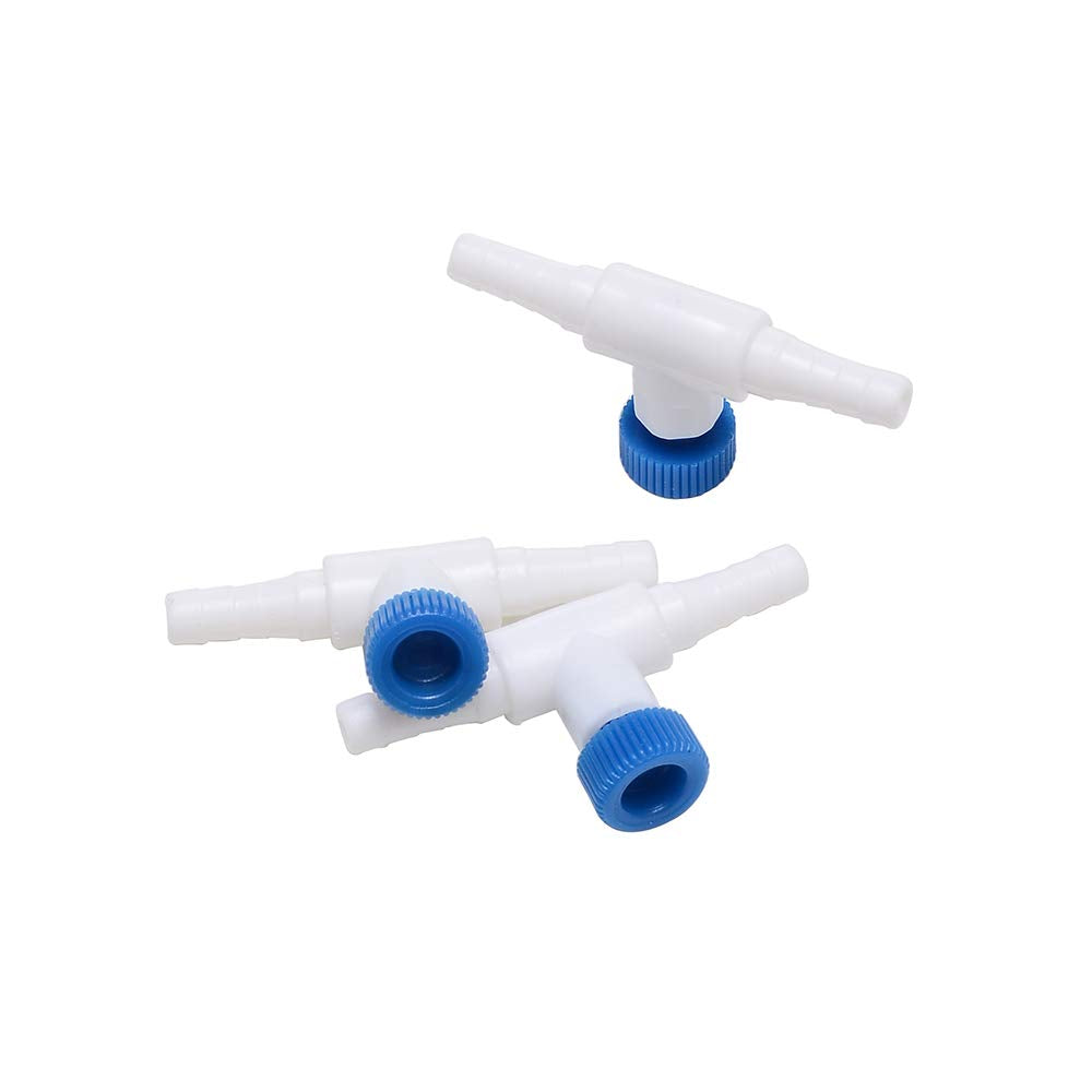 Alegi Aquarium Control Valves For Aquarium Air Pump Single Way Plastic Air Flow Control Regulator For 3/16' Id Tubing 12 Pack (White & Blue)