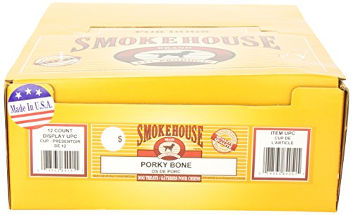 Smokehouse Pet Products Dsm84091 12-Pack Porky Bone Dog Treat Shelf Display Box