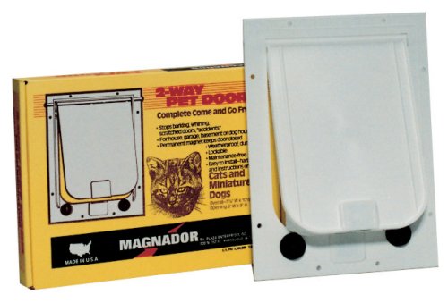 Plaza Enterprises Inc Magnador Two-Way Pet Door- White 6X8