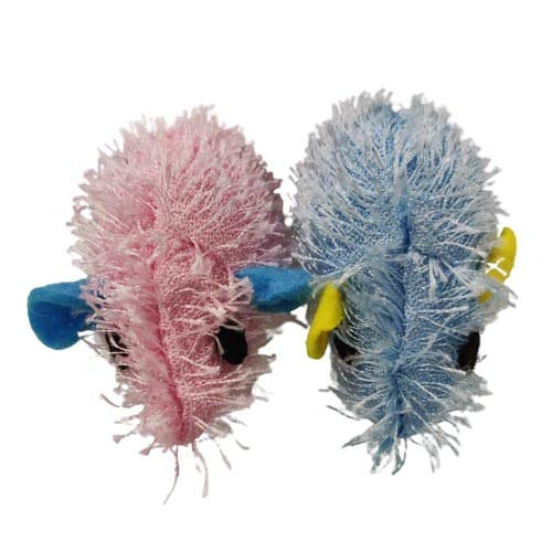 Dog Trust Shaggy Mouse Cat Toy For Cats And Kittens, 2Pcs