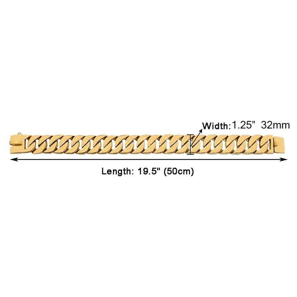 Heavy Duty Choke Cuban Dog Chain For Large Dogs, Dog Chain Collar Walking Metal Chain Collar With Design Secure Buckle, Stainles