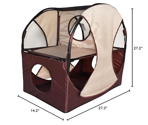 Pet Life Kitty-Play Obstacle Travel Collapsible Soft Folding Pet Cat House(D0102H703Ng.)