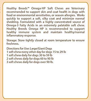 Healthy Breeds Tibetan Mastiff Omega HP Fatty Acid Skin and Coat Support Soft Chews 90 Count